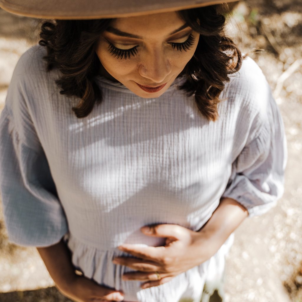 stylish pregnant woman