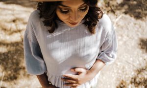 stylish pregnant woman