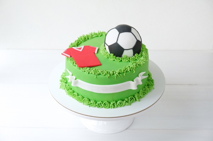 soccer birthday cake for a sports-themed birthday party