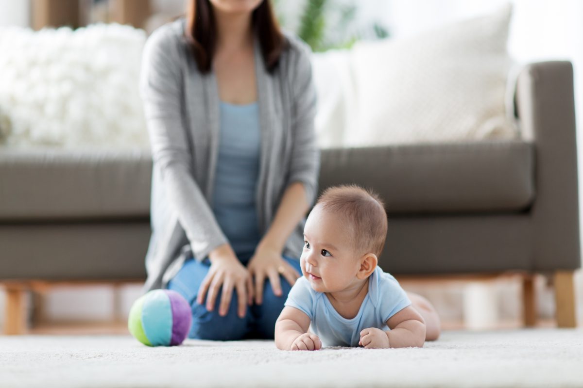 Baby doing tummy time