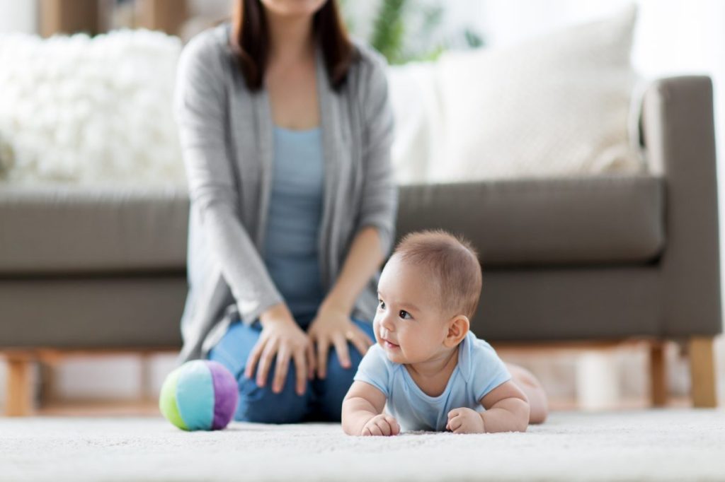 Baby doing tummy time