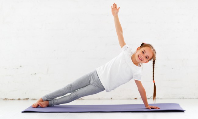 Young girl doing yoga