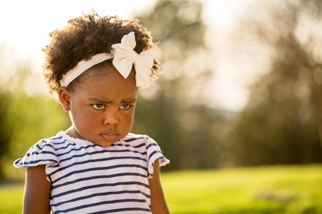 A toddler having an attitude.