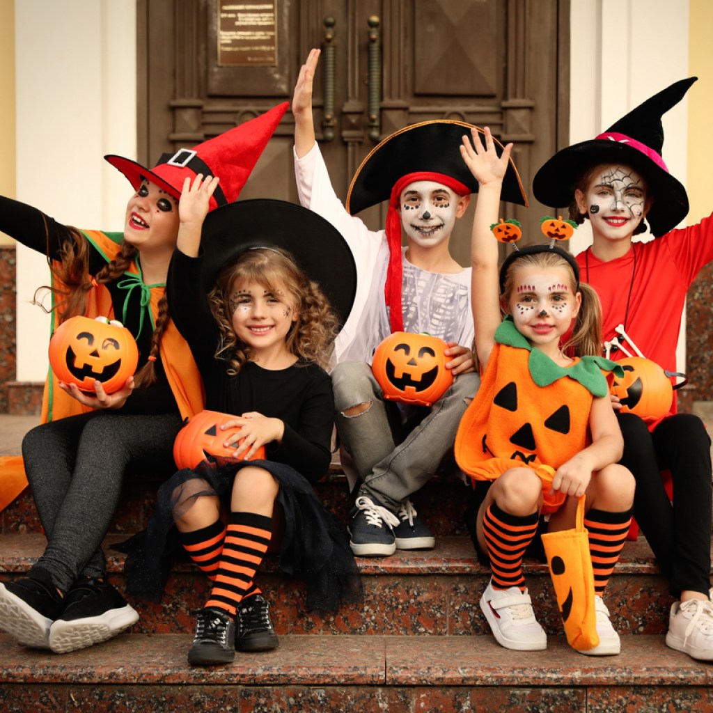 A group of kids ready for Halloween.