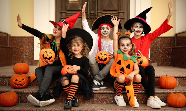 A group of kids ready for Halloween.