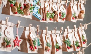 a DIY hanging advent calendar