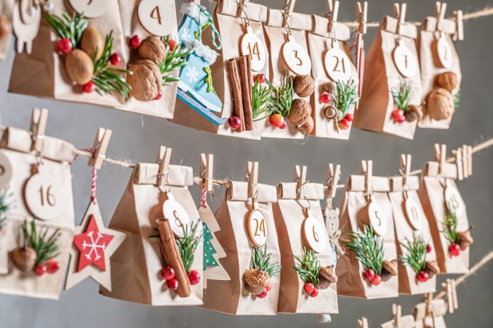 a DIY hanging advent calendar