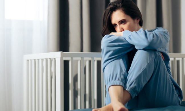 Woman suffering from postpartum depression