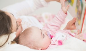 mother reading to child
