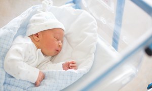 baby in hospital crib