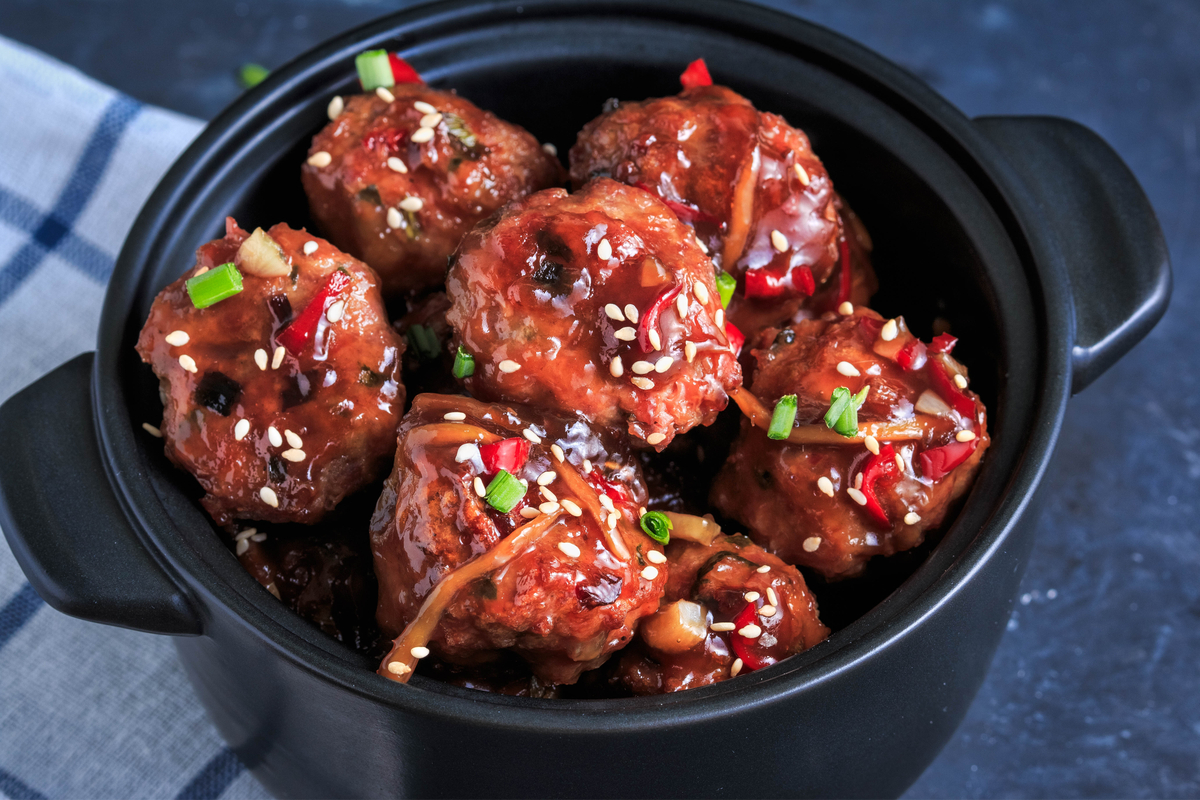 Tasty meatballs made in a crockpot.