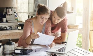 couple working on the family budget