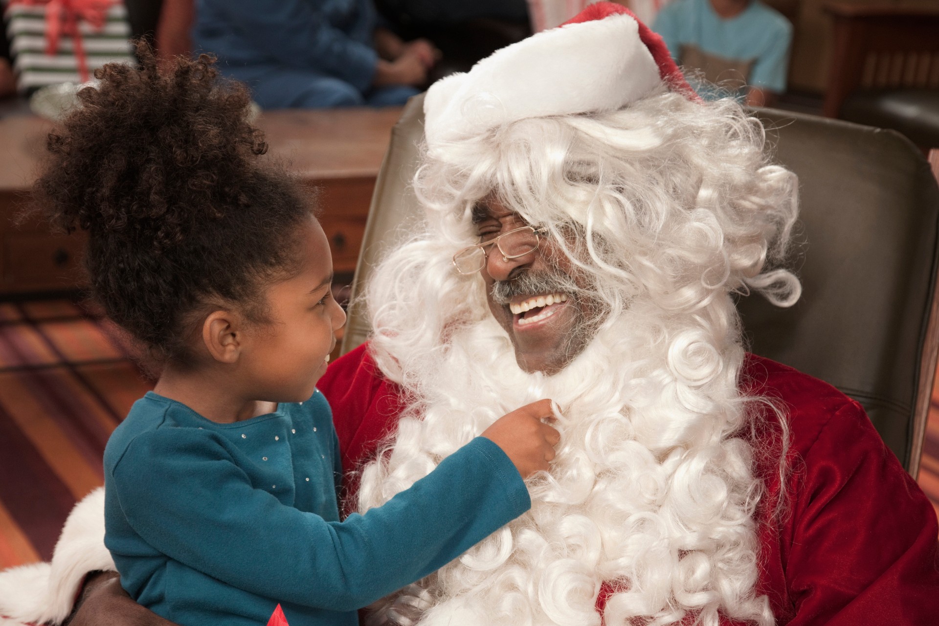 A child with Santa