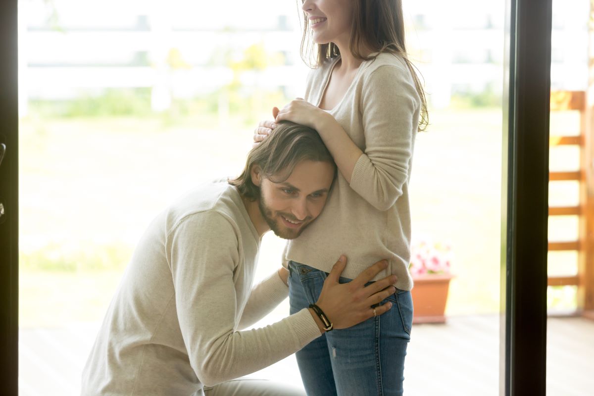 Man listening for baby.