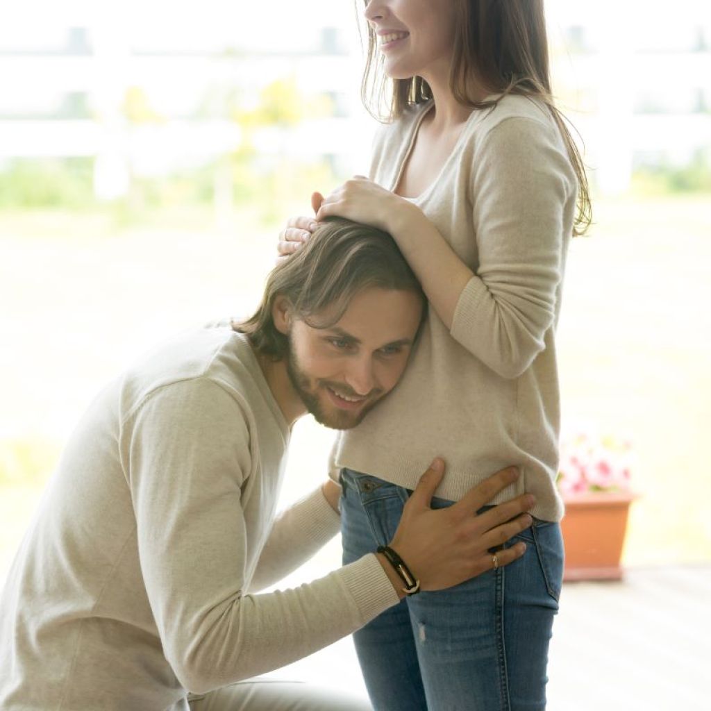 Man listening for baby.