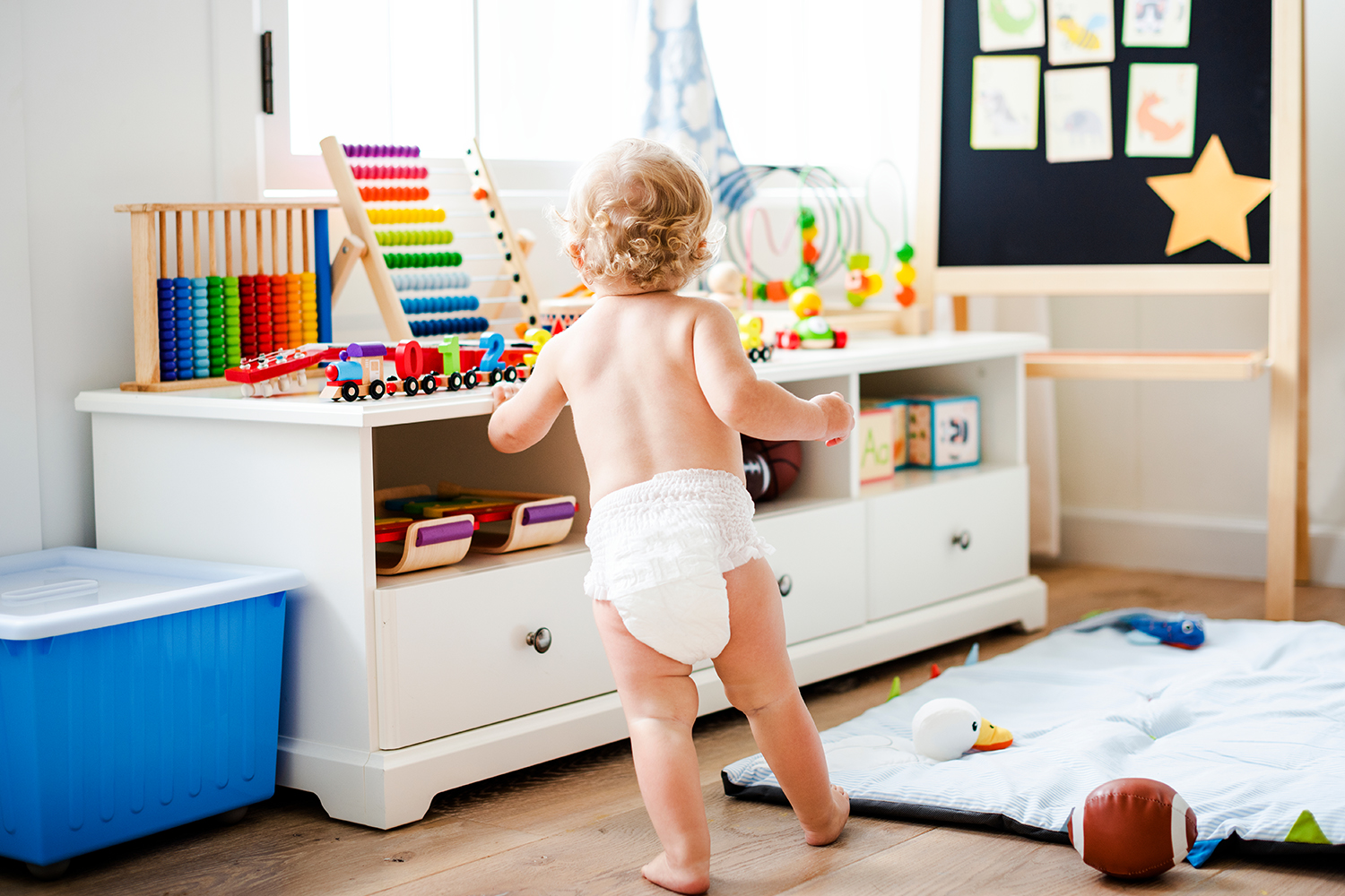 baby wearing a diaper
