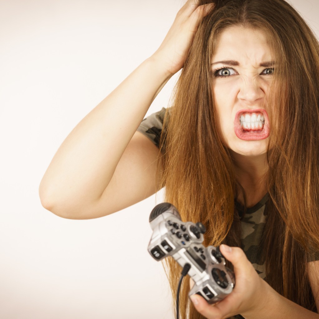 Teen girl getting too upset over a video game
