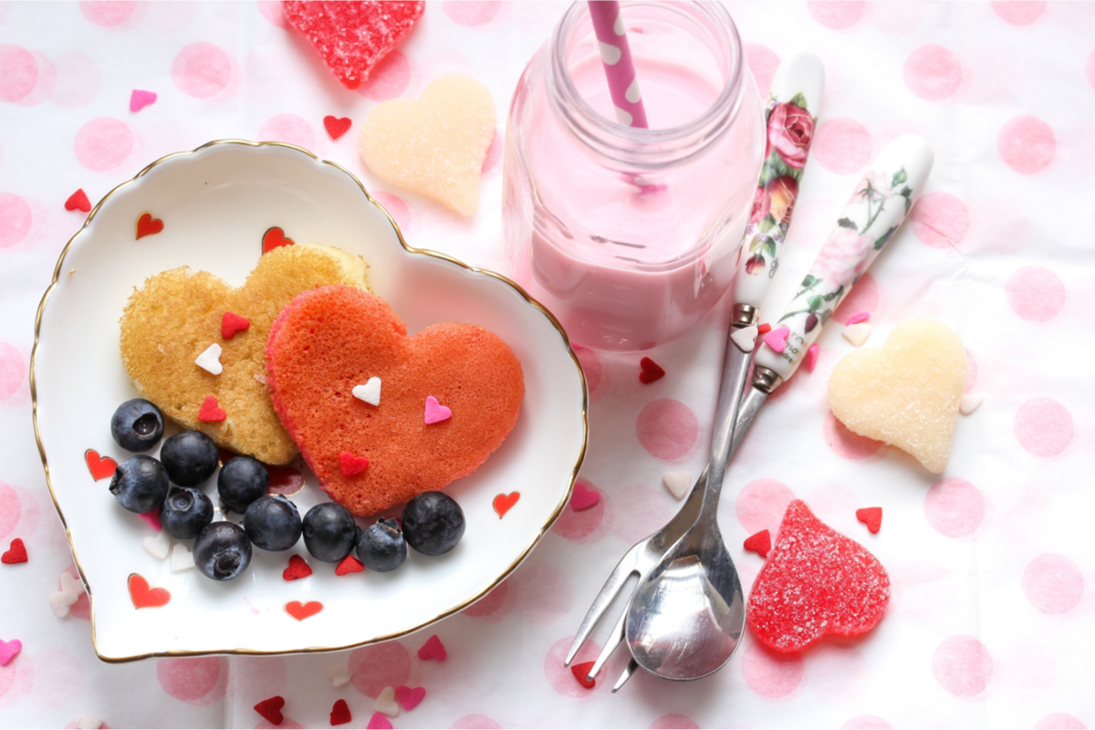Valentine's Day themed breakfast