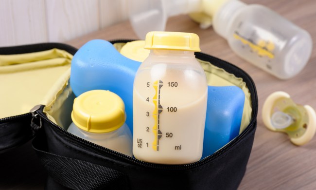 Baby bottles in a carrier