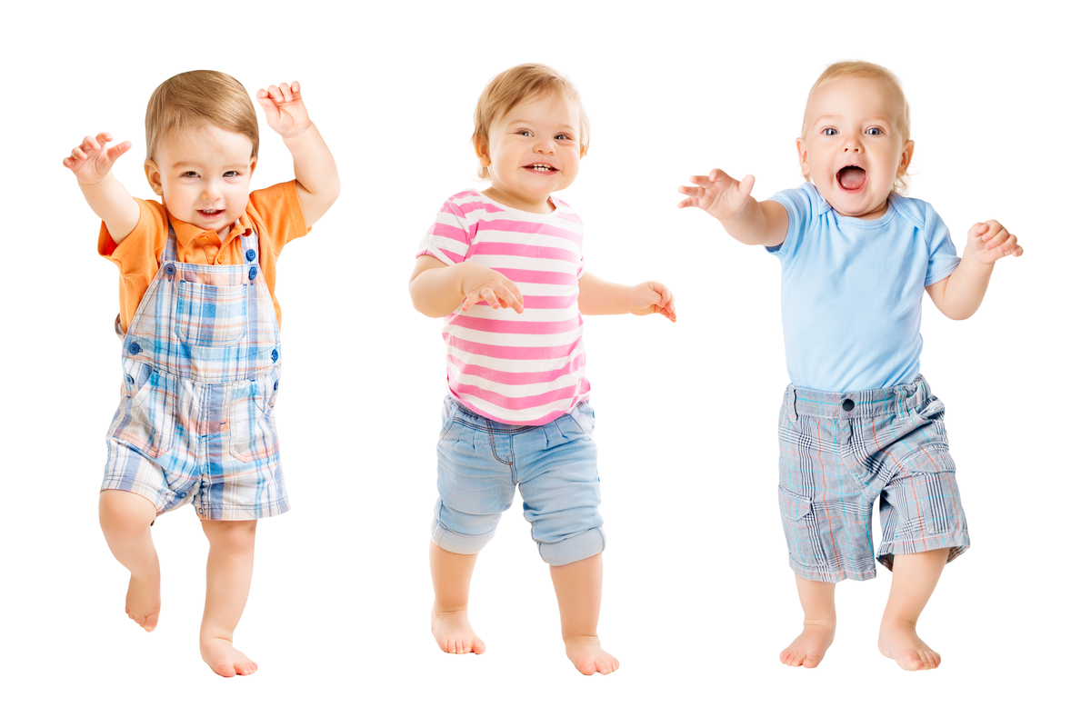 toddler boys playing a party game