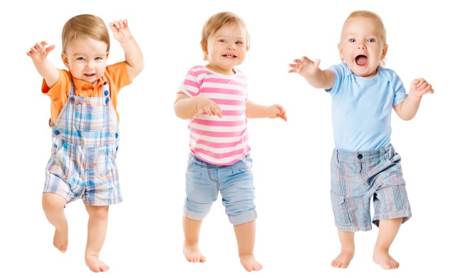 Toddler boys playing a party game