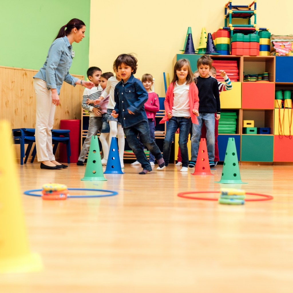Day care children playing a game