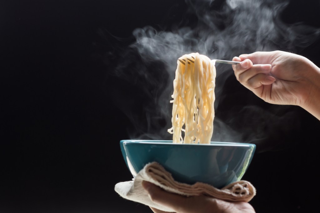 Ramen noodles in a bowl ready to eat