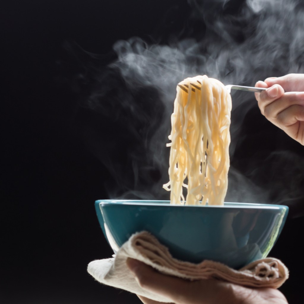Ramen noodles in a bowl ready to eat