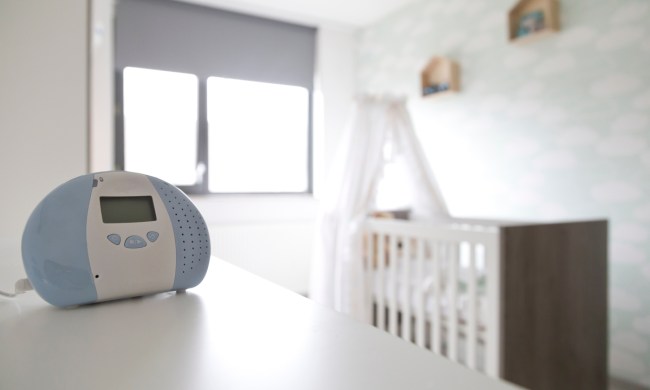 A white nose machine in a baby's bedroom.