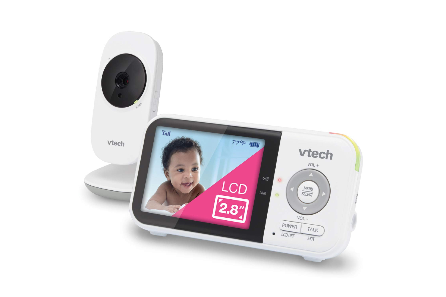 Vtech VM819 Video Baby Monitor on white background.
