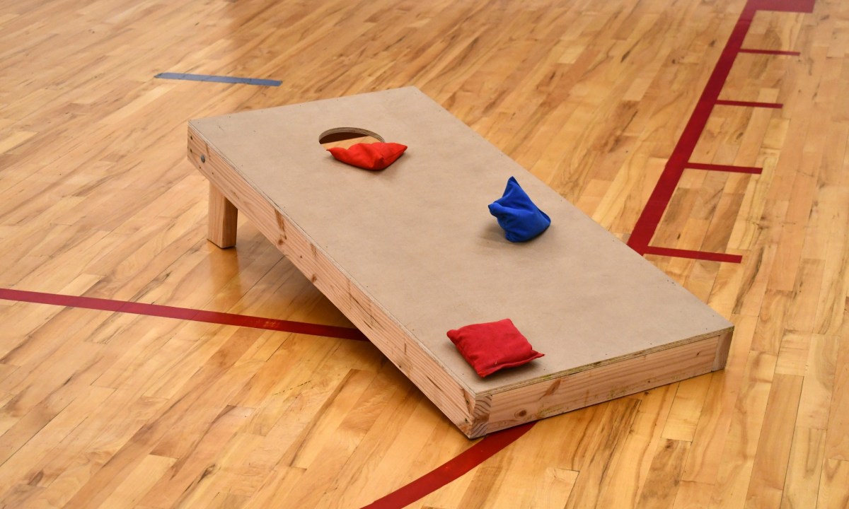 Cornhole game with beanbags