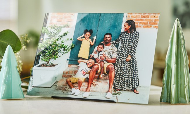 Fracture glass prints of family photos for the holidays.