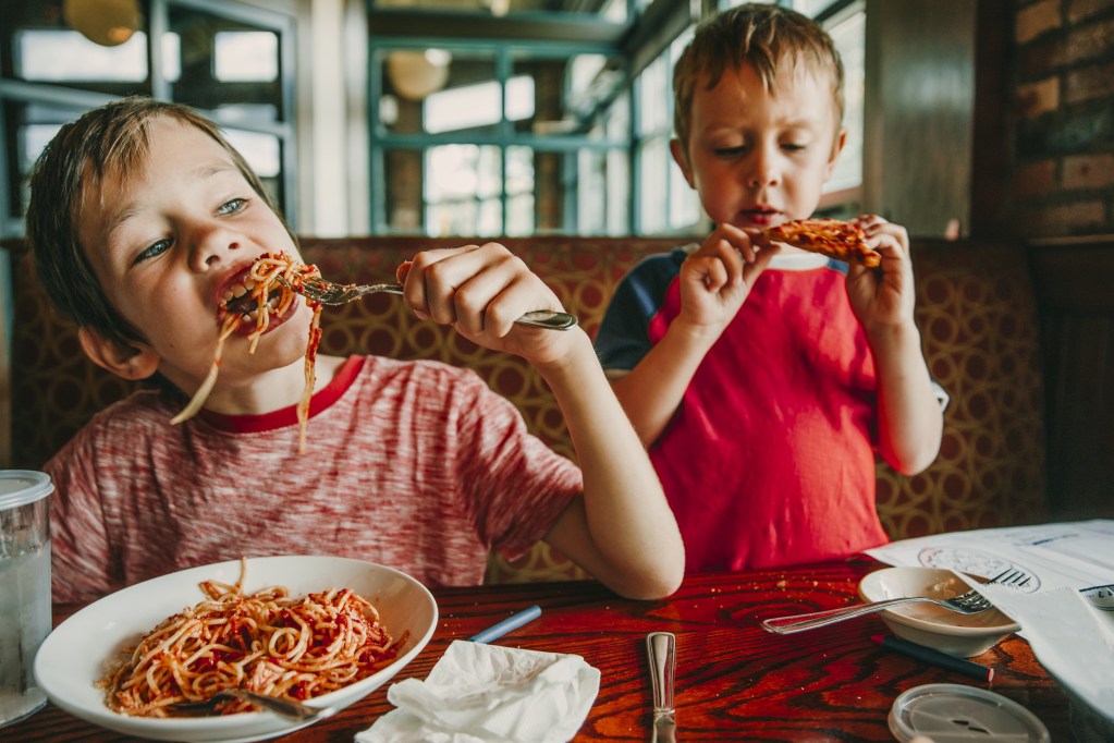 Kids with bad table manners