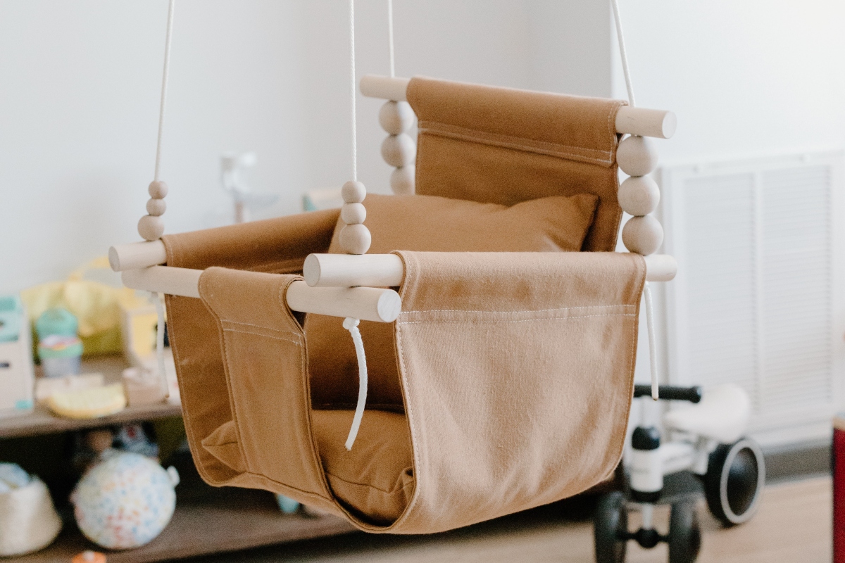 Child's indoor swing for playroom