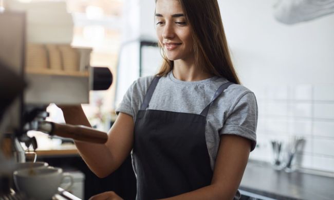 Teen working as a barista