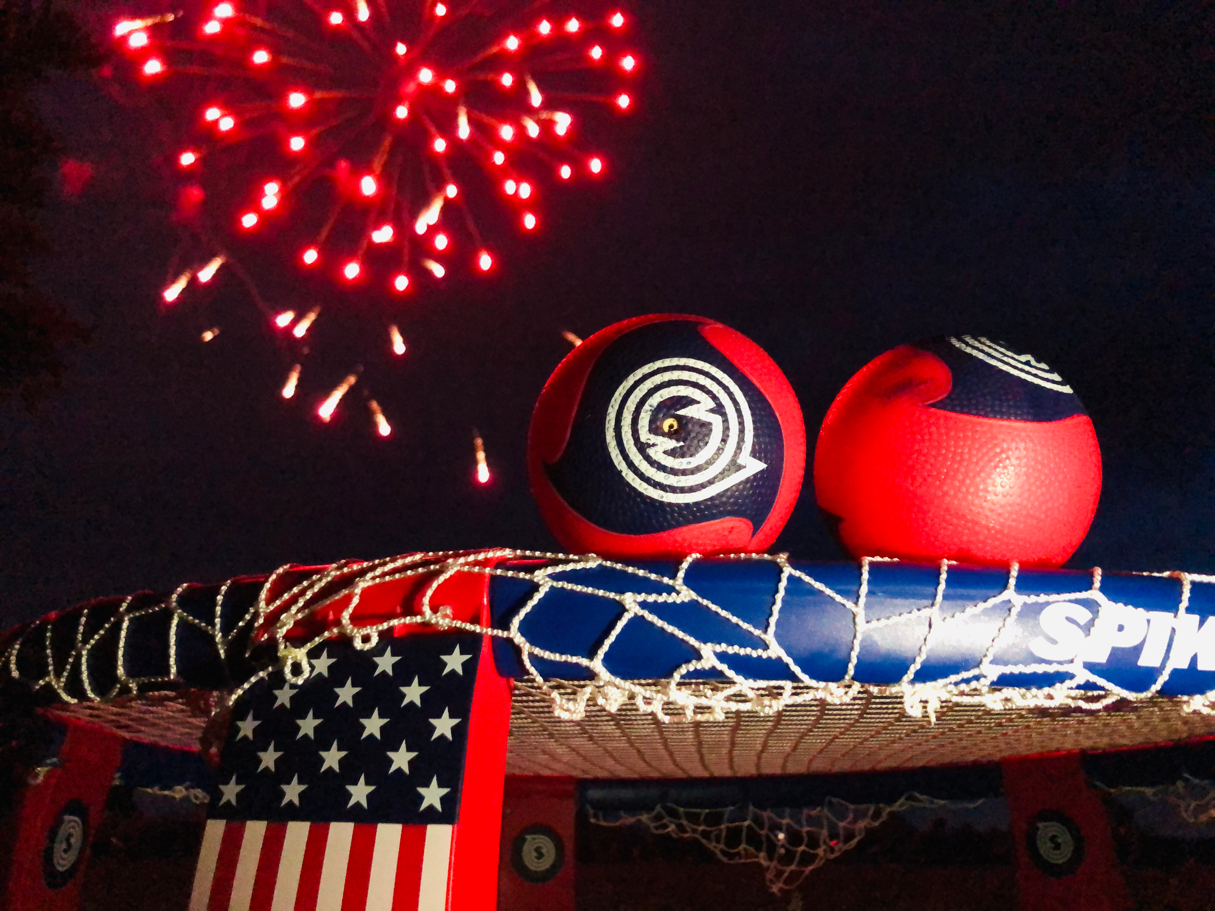 Game of spikeball on the Fourth of July