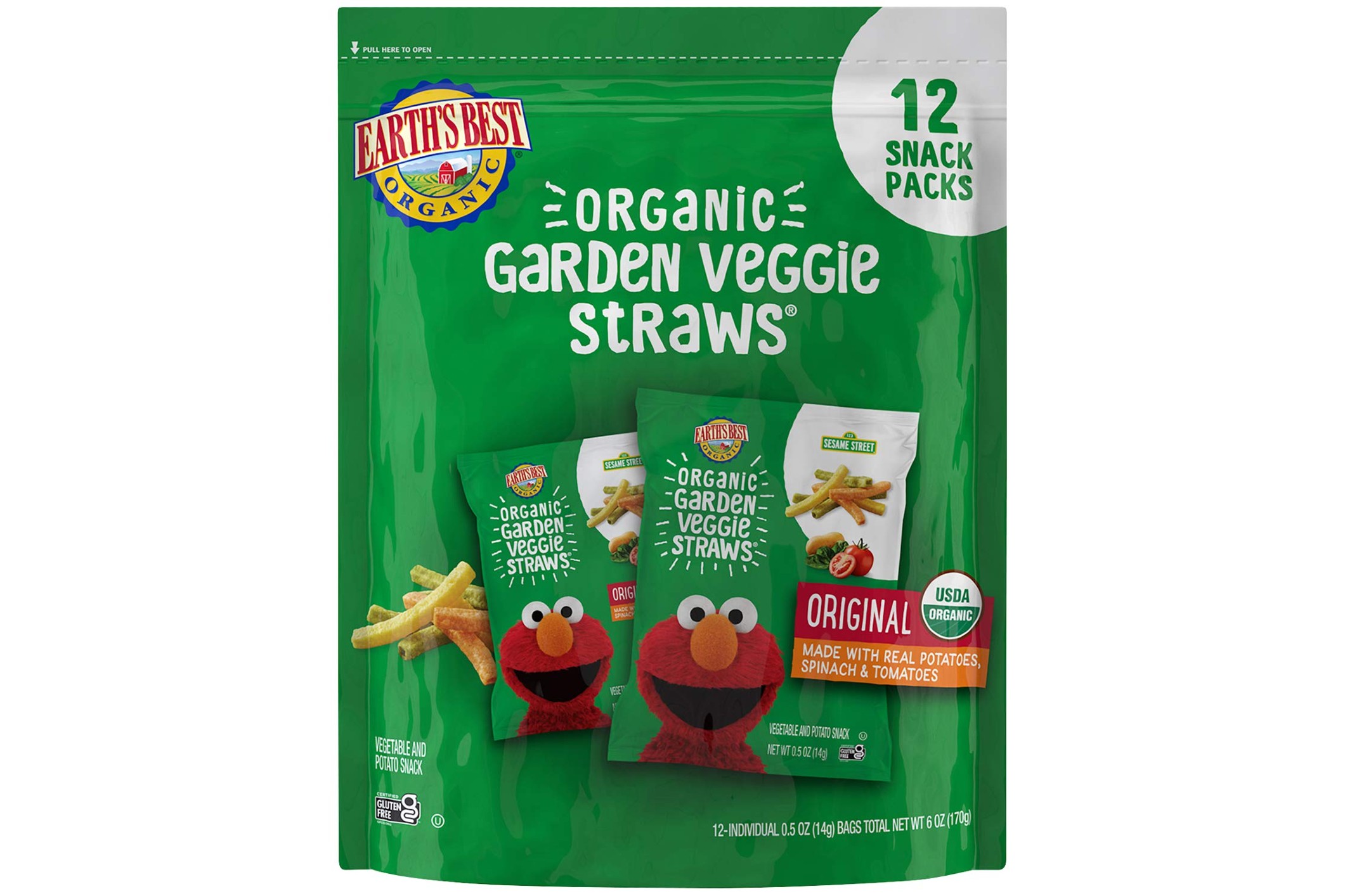 Earth's Best Organic Garden Veggie Straws Toddler Snack