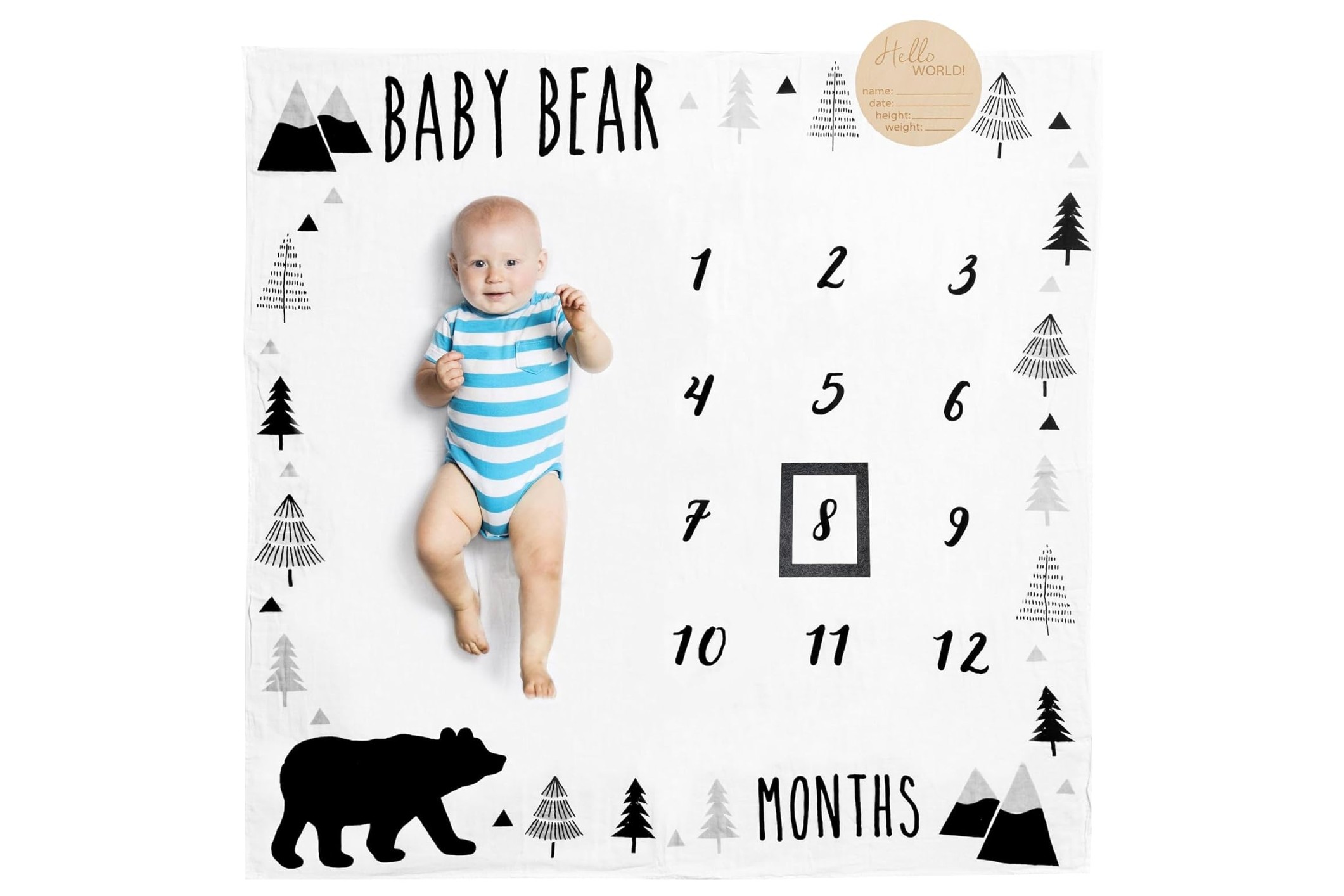 pondering pine milestone blanket