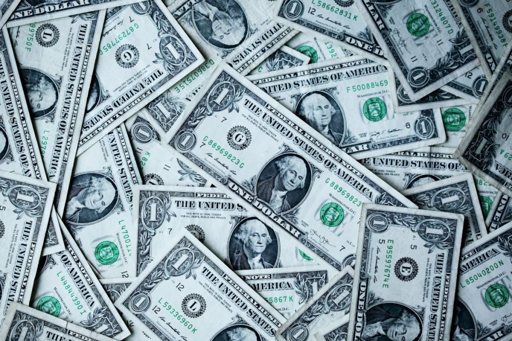 Pile of dollar bills