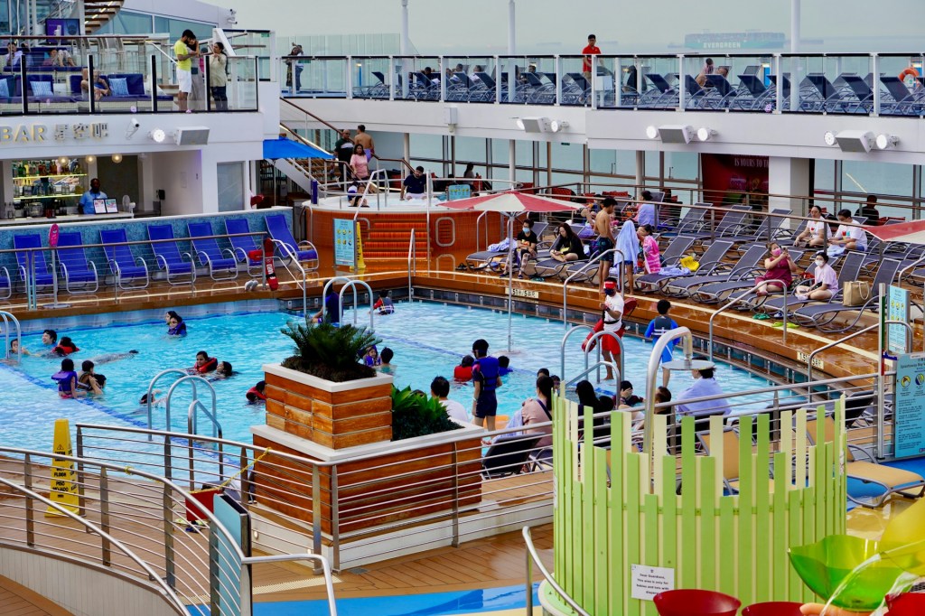 A waterpark on a cruise ship.